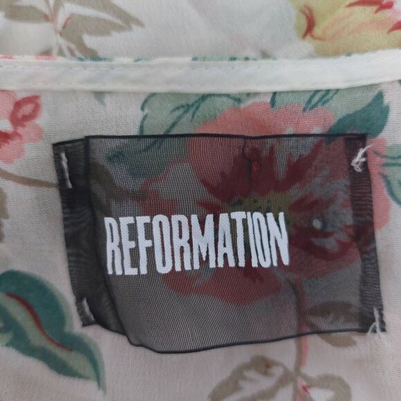 Reformation Cream Floral Wrap Dress size XS NWOT - Picture 13 of 15